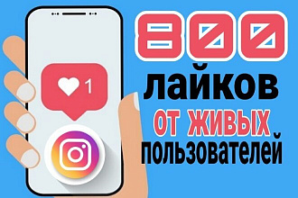 800 лайков в Instagram от ЖИВЫХ пользователей