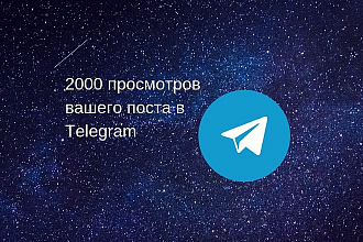2000 просмотров вашего поста в Telegram