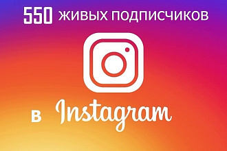 550 живых подписчиков в Instagram