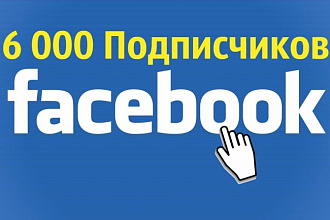 6 000 подписчиков facebook - быстрая раскрутка