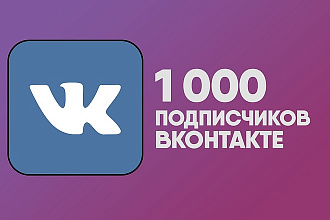 1000 подписчиков на страницу или группу Вконтакте