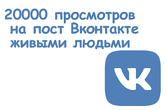 20000 просмотров вашего поста Вконтакте живыми людьми с гарантией