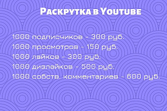 Раскрутка Youtube - 1700 живых подписчиков