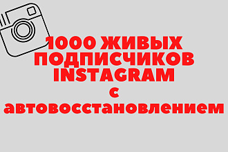 1000 реальных подписчиков Instagram с автовосстановлением