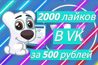 2000 лайков Вконтакте на фото, видео, либо запись