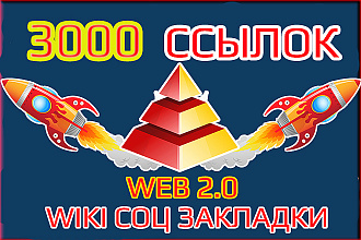 Пирамида ссылок 3 уровня. 3000+ WEB 2.0, WIKI, Профили, Соц закладки