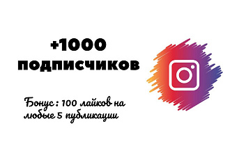 1000 Живых подписчиков на профиль в Instagram. Гарантия