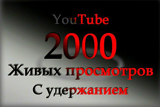 2000 просмотров в ютуб с удержанием