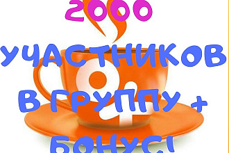 2000 живых участников в группу Одноклассники + бонус