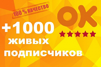 1000 живых участников в группу Одноклассники