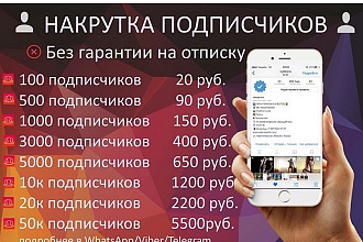 3000 подписчиков в инстаграм+1500 лайков