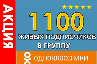1100 подписчиков в группу Одноклассники
