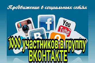 1000 участников в группу ВКонтакте + Бонус