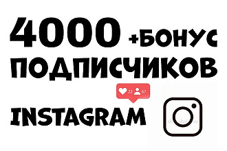 4000 Подписчиков на профиль Instagram + бонус