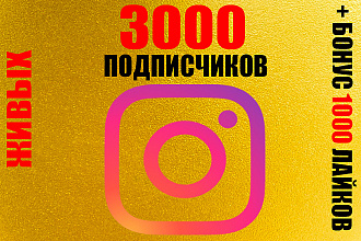 3000 подписчиков в Instagram + 1000 лайков бесплатно