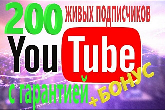 200 живых подписчиков на Ваш канал YouTube с гарантией + бонус