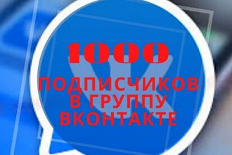 1000 подписчиков в Вашу группу ВКонтакте -Продвижение групп Вконтакте