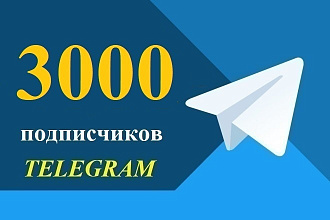 3000 подписчиков в Telegram на канал, группу, чат или бота телеграма