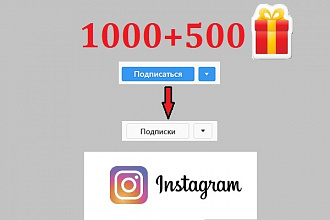 1000+500 живых подписчиков Instagram