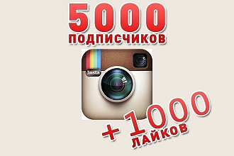 5000 подписчиков в инстаграм + 1000 лайков быстро и недорого