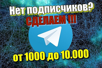 4000 подписчиков в Telegram канал. Гарантия + бонусы