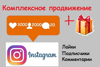 Комплексное продвижение Instagram+подарок. Лайки+подписчики+комментарии