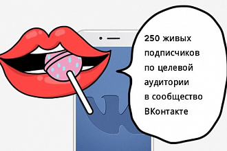 250 подписчиков в сообщество ВКонтакте