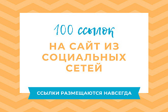 100 ссылок в соц. сети Social signals для вашего сайта Mix