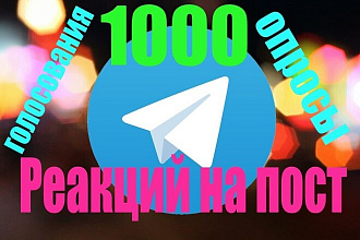 1000 Реакций на пост в Telegram
