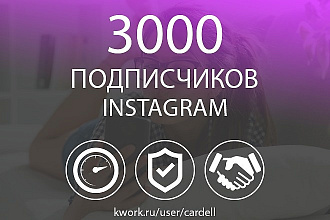 3000 Подписчиков в Instagram. Скорость, Гарантия, Бонус