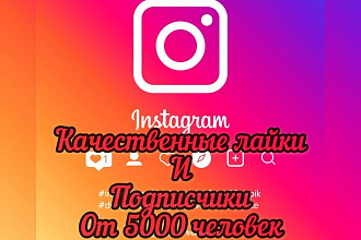 Качественные лайки и подписчики в Instagram
