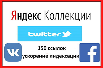 Комплексное продвижение. 355 ссылок Яндекс коллекций и Twitter