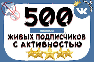 +500 живых подписчиков ВКонтакте + активность. Уникальная услуга