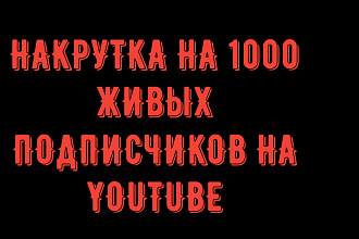 1000 ЖИВЫХ подписчиков НА youtube