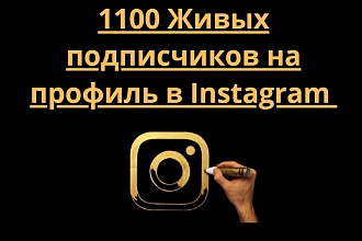 1100 Живых подписчиков на профиль в Instagram + подарок
