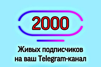 2000 живых подписчиков на канал или группу Телеграм