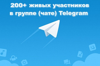 Приглашение 200 живых участников в чат Telegram