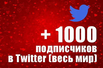 1000 подписчиков со всего мира в Twitter