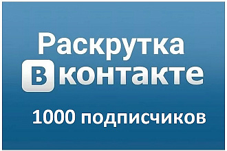 1000 подписчиков за один услуга