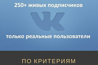 250 участников по критериям в группу Вконтакте