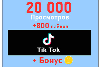 Тик-Ток 20 000 просмотров + мощный бонус