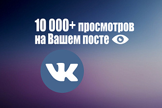 Раскрутка реальных просмотров на Ваш пост Вконтакте