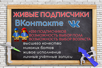 Живые подписчики ВКонтакте с возможностью выбора пола или возраста
