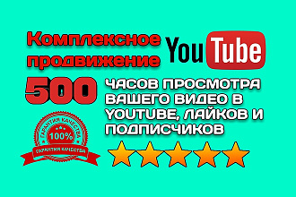 500 часов просмотра Вашего видео и 500 лайков и подписчиков YouTube