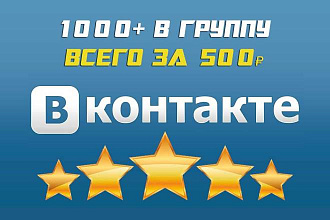 1000+ подписчиков в группу Вконтакте