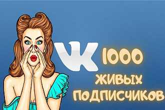Продвижение Вконтакте. 1000 живых подписчиков