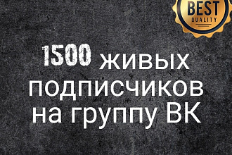 1500 живых подписчиков на группу ВК