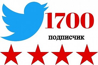 1700 подписчиков ваш аккаунт Twitter