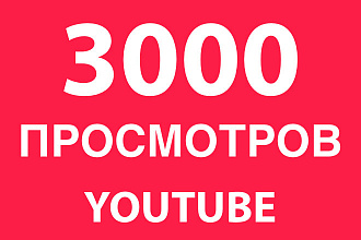 3000 просмотров Ютуб Youtube с гарантией
