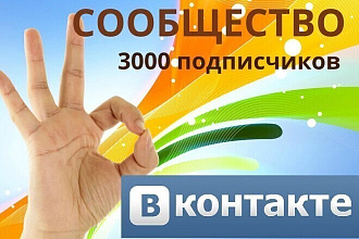 3000 подписчиков в сообществе вконтакте